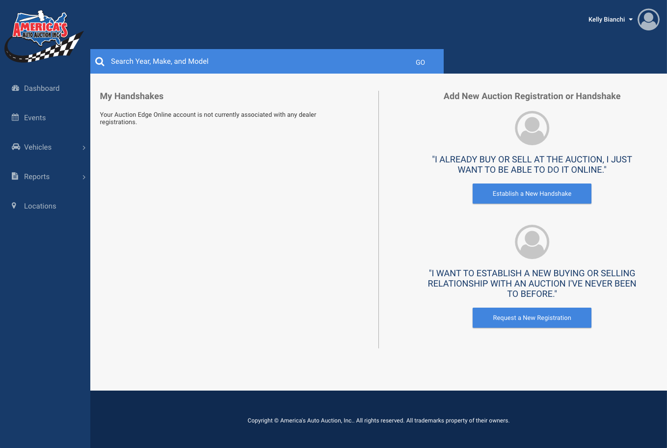 How can I see which auctions I'm registered with? America's Auto